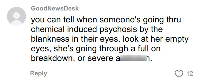Screenshot of a comment discussing chemical induced psychosis in relation to a Cinnabon worker's racist tirade incident. Screenshot of a comment discussing chemical induced psychosis in relation to a Cinnabon worker's racist tirade incident.