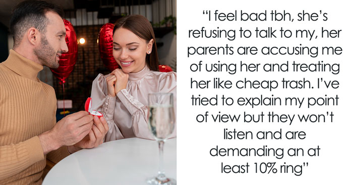 Man Buys A $3K Engagement Ring, Takes Heat From GF And Her Fam For Giving Her A “Cheap” Ring