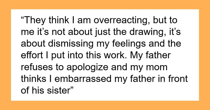 Dad Doodles All Over His Teen’s First Drawing, Says It’s No Big Deal But She’s Crushed