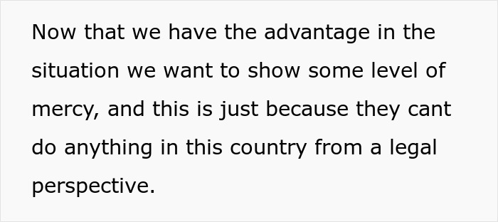 Text excerpt about having an advantage in a hostage situation and legal limitations in the country. Text excerpt about having an advantage in a hostage situation and legal limitations in the country.