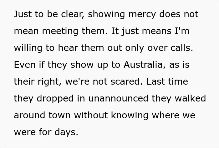 Text excerpt discussing boundaries and communication challenges in a hostage situation at a parents’ place. Text excerpt discussing boundaries and communication challenges in a hostage situation at a parents’ place.