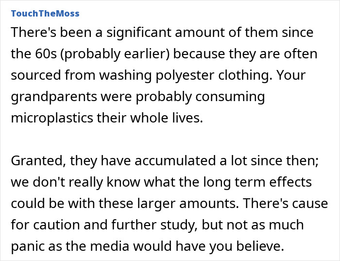 Excerpt showing commentary on the discovery of microplastics in bone tissue and the need for further expert research. Excerpt showing commentary on the discovery of microplastics in bone tissue and the need for further expert research.