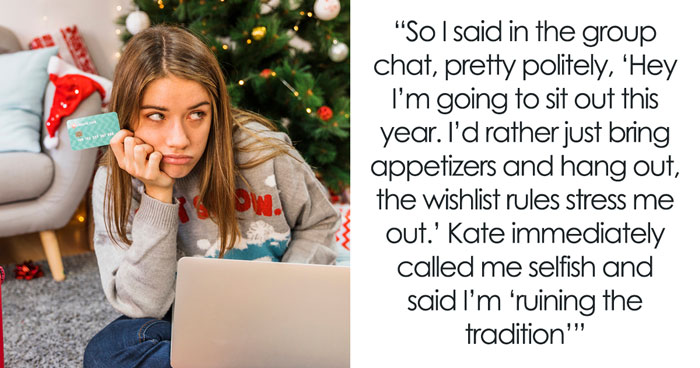 “I’m The Grinch”: Lady Drops Out Of Fam Secret Santa As Her Sis Turns It Into A Luxe Shopping List