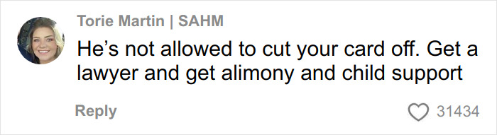 Comment from SAHM offering advice on legal rights regarding alimony and child support after divorce. Comment from SAHM offering advice on legal rights regarding alimony and child support after divorce.
