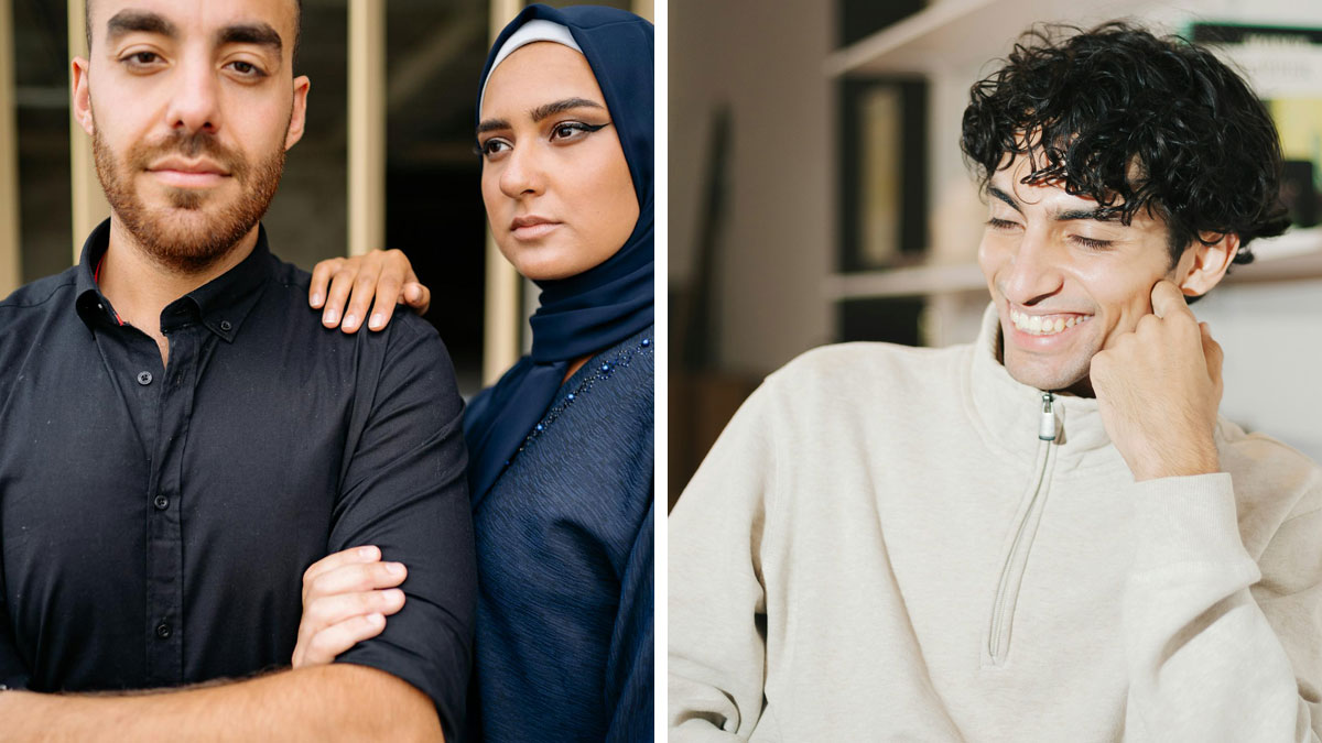 Secretly gay teen smiling confidently while homophobic parents look stern and disapproving in a tense family moment.