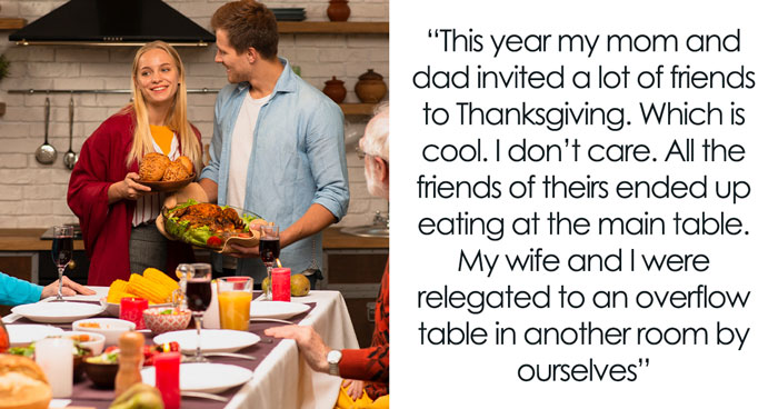 Parents Sit Son And His Wife In Another Room At A Crowded Thanksgiving Party, Man Gets Upset