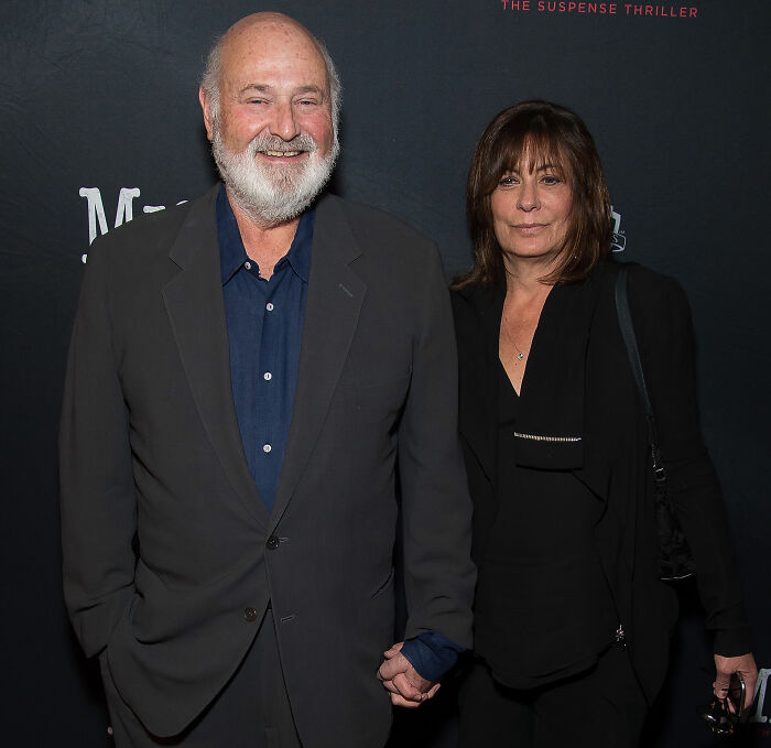 Two people posing together at a suspense thriller event, unrelated to the new report on Nick Reiner's hotel room state. Two people posing together at a suspense thriller event, unrelated to the new report on Nick Reiner's hotel room state.