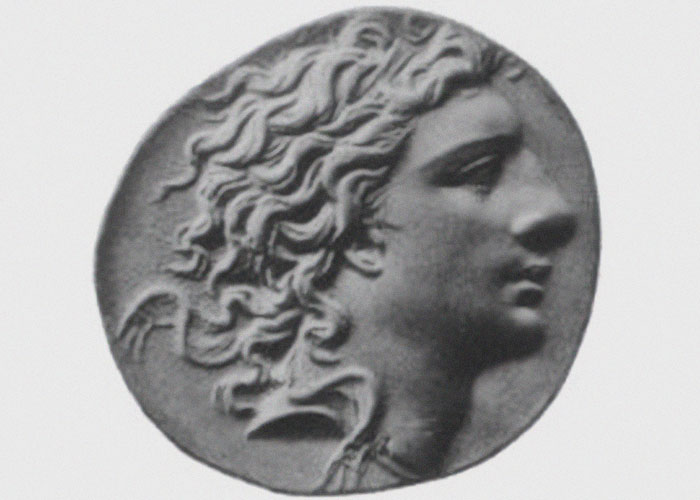 Ancient coin featuring a detailed profile of a figure with flowing hair, related to interesting today I learned facts.