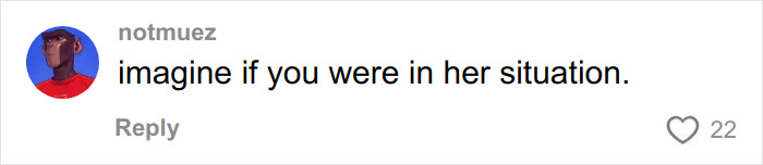 Screenshot of a social media comment reading imagine if you were in her situation, related to Bondi Beach attack outrage. Screenshot of a social media comment reading imagine if you were in her situation, related to Bondi Beach attack outrage.