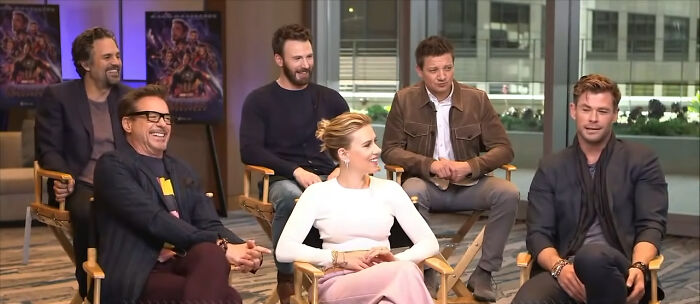 Group of celebrities sitting and smiling during an interview about celebrities people think suffer.
