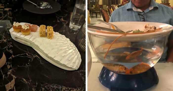 55 Restaurant Dishes Served So Strangely People Took Photos First