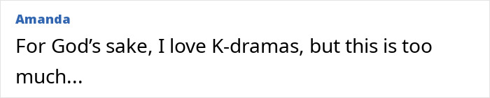 Comment from Amanda expressing strong love for K-dramas but feeling overwhelmed by the website offering intimate encounters and K-drama-style dates. Comment from Amanda expressing strong love for K-dramas but feeling overwhelmed by the website offering intimate encounters and K-drama-style dates.