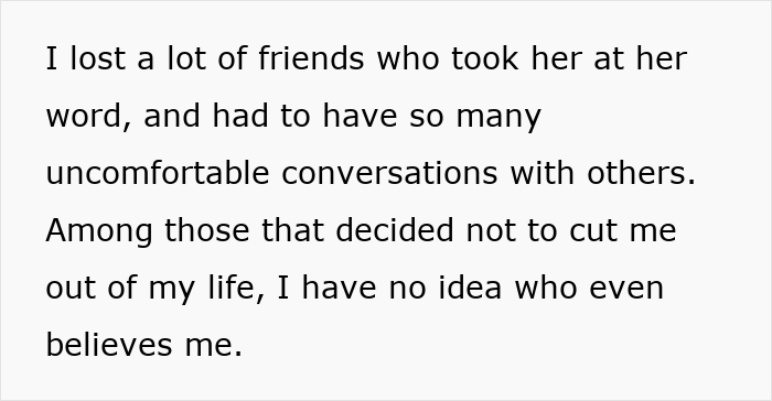 Text excerpt about losing friends and facing disbelief, related to wife ruining husband's reputation after 10 years. Text excerpt about losing friends and facing disbelief, related to wife ruining husband's reputation after 10 years.