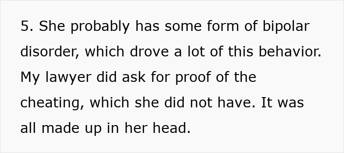 Text discussing accusations of cheating and a lawyer requesting proof, highlighting impact on husband's reputation after 10 years of marriage.