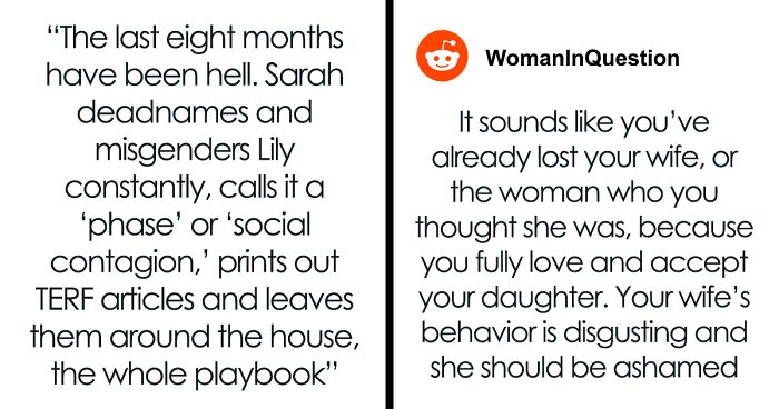 Wife Goes Full Transphobic After Son Comes Out, Husband Feels Like Their Family Is Imploding