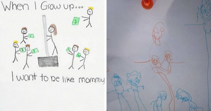 “A Very Flattering Portrait Of Me”: 39 Funny Drawings By Kids Who Have No Filter Whatsoever