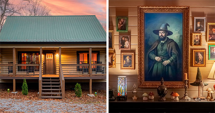 I Transformed A Cabin Into A Wizarding Hideout With A Moving Portrait And A Secret Tavern