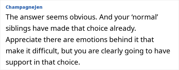 Commenter ChampagneJen discusses support for a vegan teen facing family criticism over her diet choices.