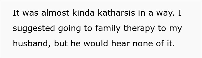 Text paragraph describing a mom&rsquo;s feelings about family therapy after struggling with her three kids on Christmas.