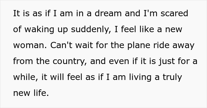 Text excerpt expressing a mom&rsquo;s feelings of escape and renewal as she plans to run away from her kids on Christmas.