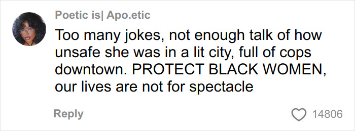 Comment by Poetic is| Apo.etic about protecting Black women and safety concerns in a city, related to woman scares off men stalkers period pad. Comment by Poetic is| Apo.etic about protecting Black women and safety concerns in a city, related to woman scares off men stalkers period pad.