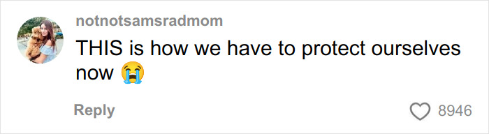 Woman holds up a period pad to scare off men stalkers as a method of self-protection shared on social media.