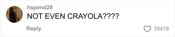 Comment saying not even Crayola with a large number of likes, related to backlash after buying dollar store items for Angel Tree. Comment saying not even Crayola with a large number of likes, related to backlash after buying dollar store items for Angel Tree.
