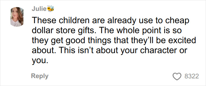 Social media comment criticizing dollar store gifts in a child's Angel Tree haul controversy spark backlash. Social media comment criticizing dollar store gifts in a child's Angel Tree haul controversy spark backlash.