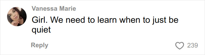 Comment from Vanessa Marie expressing frustration about knowing when to be quiet, related to backlash over Dollar Store items for Angel Tree haul. Comment from Vanessa Marie expressing frustration about knowing when to be quiet, related to backlash over Dollar Store items for Angel Tree haul.