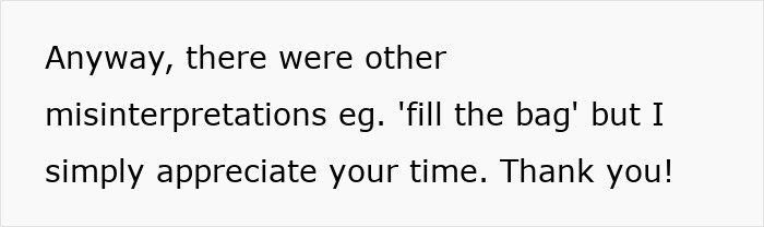 Text passage about misinterpretations and appreciation of time, highlighting confusion over petrol money gift in a relationship. Text passage about misinterpretations and appreciation of time, highlighting confusion over petrol money gift in a relationship.