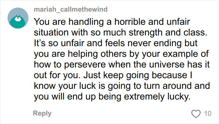 Comment expressing support for a woman who got veneers in Turkey and faced nose collapse, highlighting strength and perseverance.