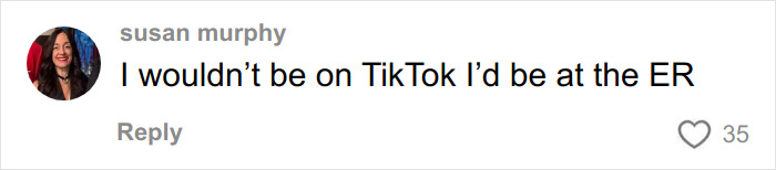 Woman who got veneers in Turkey commenting on TikTok about her experience with a nasal issue after the procedure.