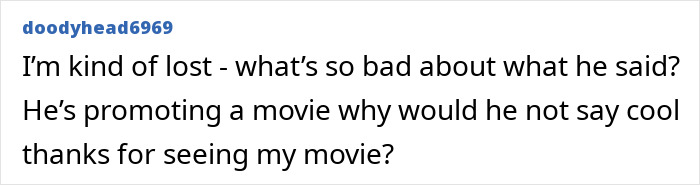 User comment on Timoth&eacute;e Chalamet's tone deaf message for fans in Ukraine expressing confusion and support for his movie promotion.