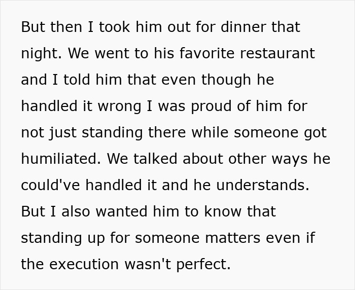 Dad takes son out to celebrate after he punches a bully, teaching him the importance of standing up for others.