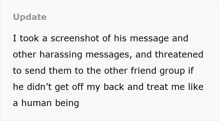 Screenshot of a message showing harassment and a threat to expose a teen for not liking superhero stuff linked to grief.
