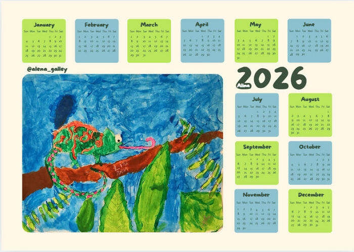 I&rsquo;m An Art Teacher, And For New Year&rsquo;s I Wanted My Students To Feel Like Real Artists - So I Turned Their Drawings Into Wall Calendars.