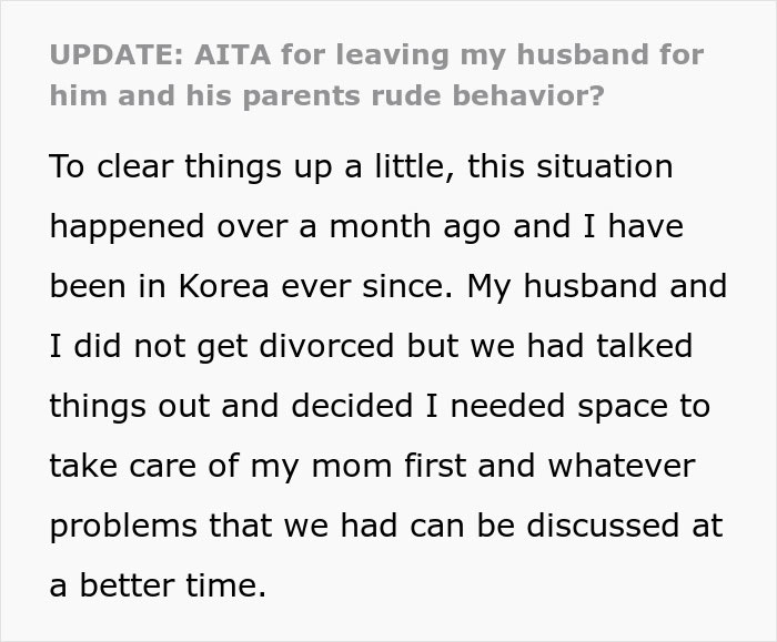 Screenshot of a text post about a wife tired of husband and in-laws rudeness, considering divorce with a lawyer. Screenshot of a text post about a wife tired of husband and in-laws rudeness, considering divorce with a lawyer.