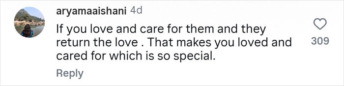 Screenshot of a social media comment expressing love and care, related to a woman with seven parents story. Screenshot of a social media comment expressing love and care, related to a woman with seven parents story.