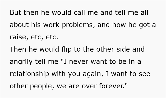 Text excerpt showing a boyfriend discussing fears about golddiggers and complex relationship emotions. Text excerpt showing a boyfriend discussing fears about golddiggers and complex relationship emotions.