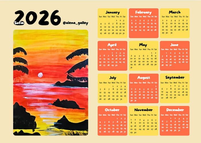 I&rsquo;m An Art Teacher, And For New Year&rsquo;s I Wanted My Students To Feel Like Real Artists - So I Turned Their Drawings Into Wall Calendars.