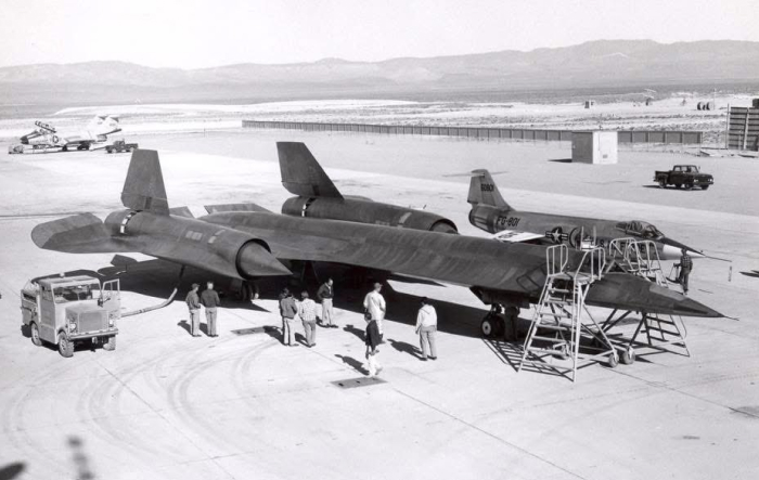 Black and white photo of a classified military aircraft on a runway, representing forbidden places on earth.