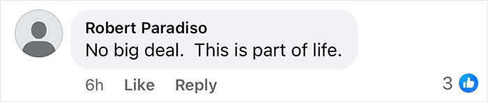 Screenshot of Facebook comment reading No big deal. This is part of life under post about gay couple Screenshot of Facebook comment reading No big deal. This is part of life under post about gay couple
