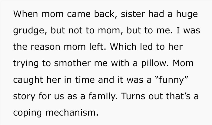 Text excerpt showing a woman witnessing her sister turn into a bridezilla, leading to a family meeting and messy emotions.