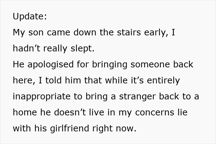 Text excerpt showing a mom shocked and disgusted after learning her son is cheating on his girlfriend. Text excerpt showing a mom shocked and disgusted after learning her son is cheating on his girlfriend.