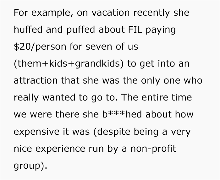 Greedy Mom in text excerpt complaining about family expenses as dad reveals inheritance plans Greedy Mom in text excerpt complaining about family expenses as dad reveals inheritance plans