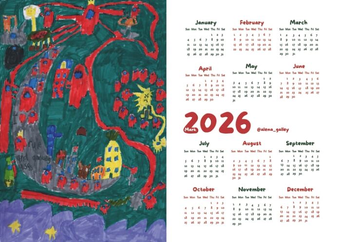I&rsquo;m An Art Teacher, And For New Year&rsquo;s I Wanted My Students To Feel Like Real Artists - So I Turned Their Drawings Into Wall Calendars.