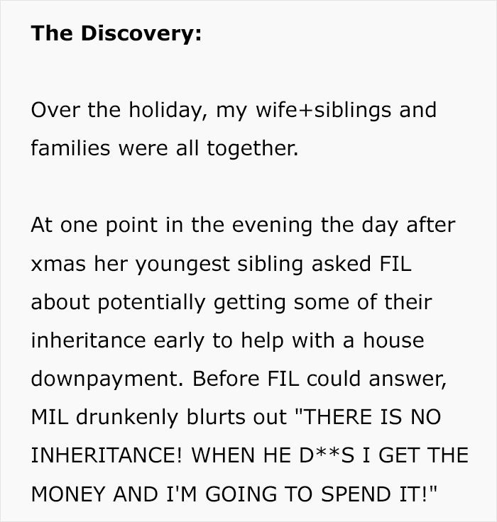 Screenshot of article text about Greedy Mom angrily claiming she will get the inheritance money after dad reveals plans Screenshot of article text about Greedy Mom angrily claiming she will get the inheritance money after dad reveals plans