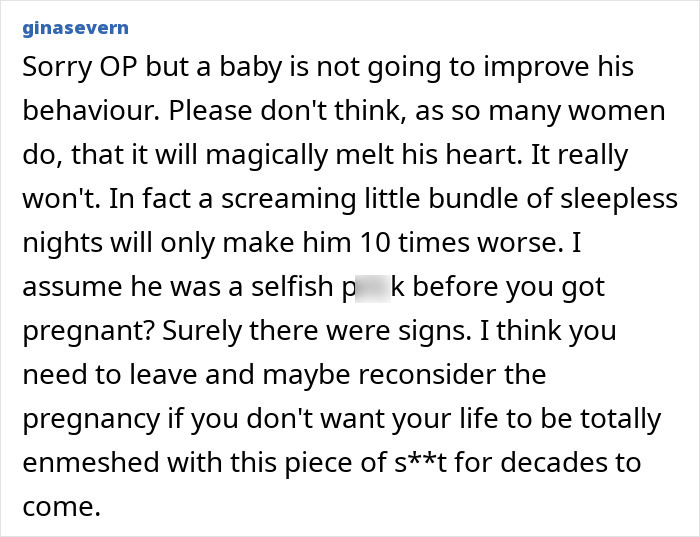 Comment warning about relationship issues after man eats pregnant partner&rsquo;s craving treat and his wild excuse.