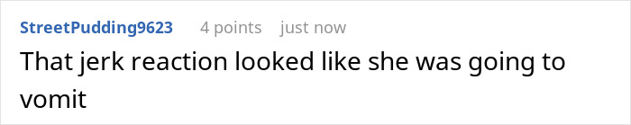 Comment reading That jerk reaction looked like she was going to vomit referencing Ariana Grande's bizarre mannerisms in recent interview theories. Comment reading That jerk reaction looked like she was going to vomit referencing Ariana Grande's bizarre mannerisms in recent interview theories.