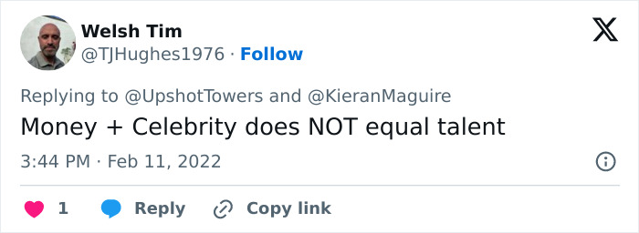 Screenshot of a tweet criticizing Brooklyn Beckham’s self-proclaimed chef skills during a controversial breakfast video. Screenshot of a tweet criticizing Brooklyn Beckham’s self-proclaimed chef skills during a controversial breakfast video.